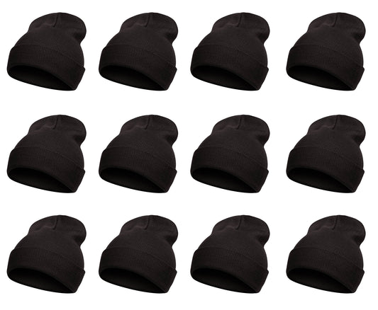 Top Headwear Solid Winter Long Beanie - 12 Piece Wholesale