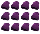 Top Headwear Solid Winter Long Beanie - 12 Piece Wholesale