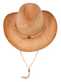 Womens Outback Tea Stained Raffia Straw Cowboy Hat