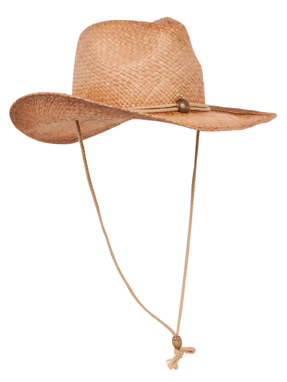 Womens Outback Tea Stained Raffia Straw Cowboy Hat