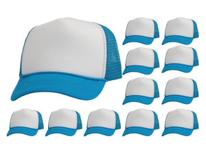 Top Headwear 12 Pack Trucker Hat Bulk - Dozen 2 Tone Plain Blank Hats