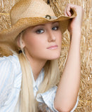 Womens Outback Tea Stained Raffia Straw Cowboy Hat