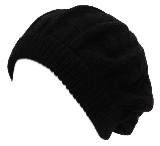 TopHeadwear Cable Knit Beret Cap