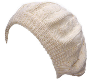 TopHeadwear Cable Knit Beret Cap